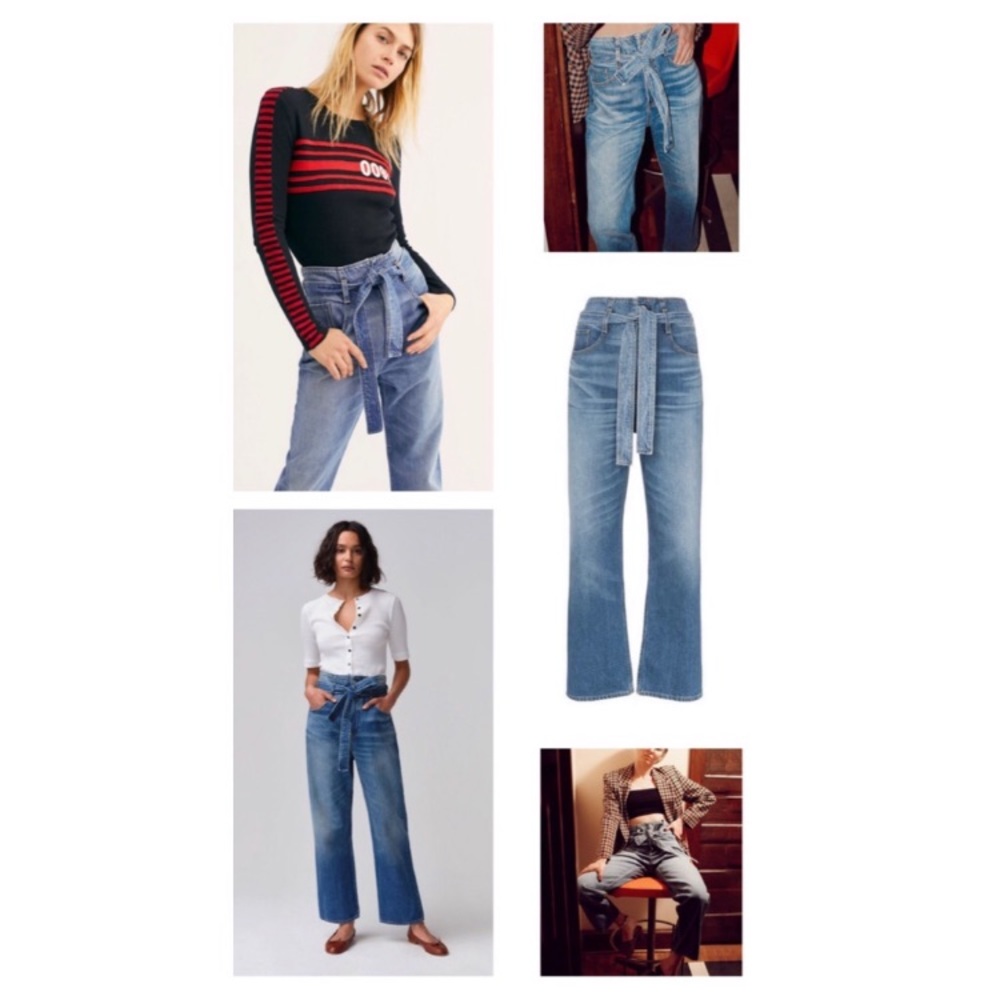 NWT 3x1 Paperbag Wide Leg High Waist Belted Jeans